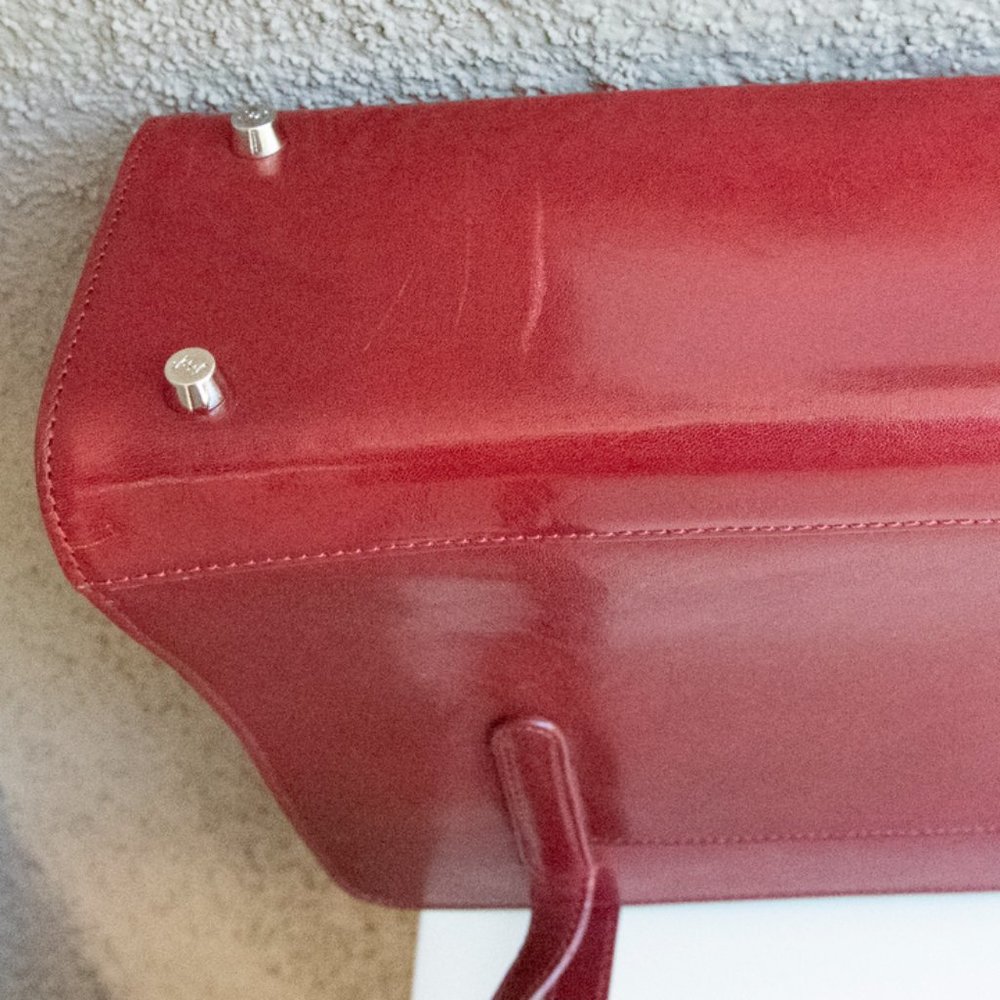 Scarlet Monsac leather handbag with matching scarl - Picture 5 of 8